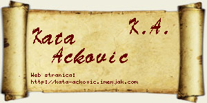 Kata Acković vizit kartica